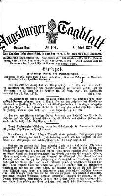 Augsburger Tagblatt Donnerstag 2. Mai 1878