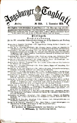 Augsburger Tagblatt Freitag 1. November 1878