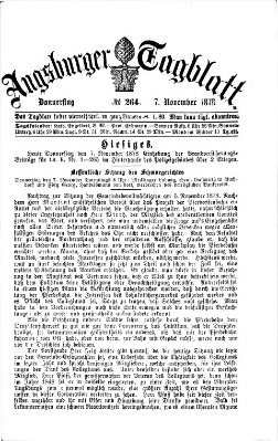 Augsburger Tagblatt Donnerstag 7. November 1878