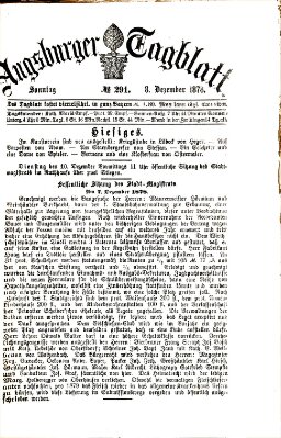 Augsburger Tagblatt Sonntag 8. Dezember 1878