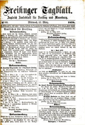 Freisinger Tagblatt (Freisinger Wochenblatt) Mittwoch 27. März 1878