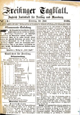 Freisinger Tagblatt (Freisinger Wochenblatt) Sonntag 30. Juni 1878