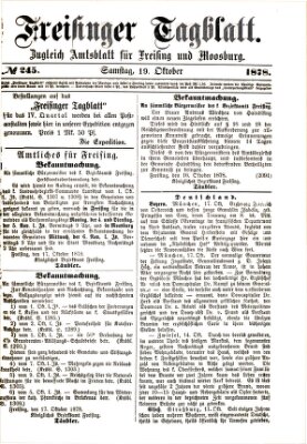 Freisinger Tagblatt (Freisinger Wochenblatt) Samstag 19. Oktober 1878