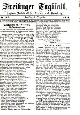 Freisinger Tagblatt (Freisinger Wochenblatt) Dienstag 3. Dezember 1878