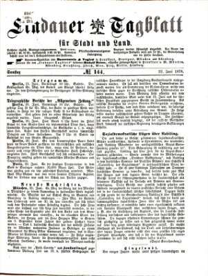 Lindauer Tagblatt für Stadt und Land Samstag 22. Juni 1878