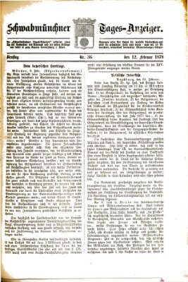Schwabmünchner Tages-Anzeiger Dienstag 12. Februar 1878
