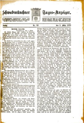 Schwabmünchner Tages-Anzeiger Sonntag 3. März 1878