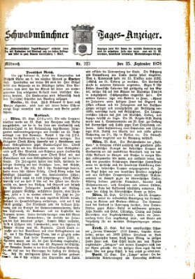 Schwabmünchner Tages-Anzeiger Mittwoch 25. September 1878