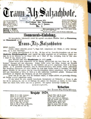 Traun-Alz-Salzachbote Dienstag 1. Januar 1878