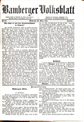 Bamberger Volksblatt Mittwoch 20. März 1878