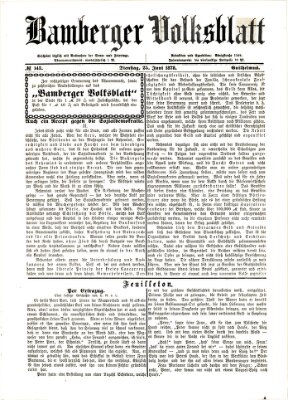 Bamberger Volksblatt Dienstag 25. Juni 1878