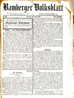 Bamberger Volksblatt Freitag 28. Juni 1878