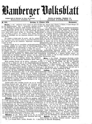 Bamberger Volksblatt Freitag 11. Oktober 1878
