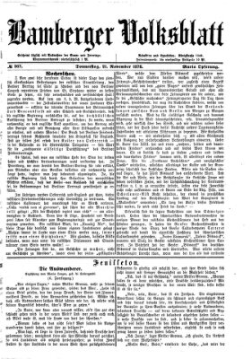 Bamberger Volksblatt Donnerstag 21. November 1878