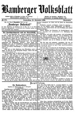 Bamberger Volksblatt Donnerstag 28. November 1878