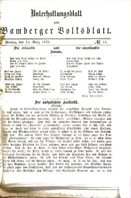 Bamberger Volksblatt Freitag 15. März 1878