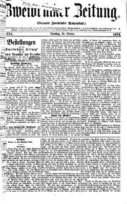 Zweibrücker Zeitung (Zweibrücker Wochenblatt) Dienstag 29. Oktober 1878