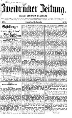Zweibrücker Zeitung (Zweibrücker Wochenblatt) Donnerstag 28. November 1878