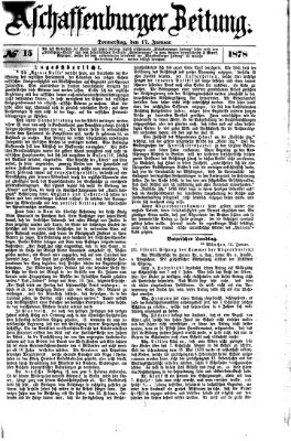 Aschaffenburger Zeitung Donnerstag 17. Januar 1878