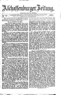 Aschaffenburger Zeitung Donnerstag 28. Februar 1878