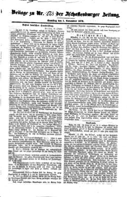 Aschaffenburger Zeitung Samstag 2. November 1878