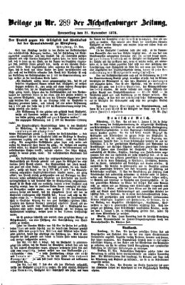 Aschaffenburger Zeitung Donnerstag 21. November 1878