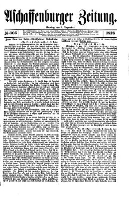 Aschaffenburger Zeitung Montag 9. Dezember 1878