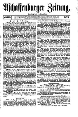 Aschaffenburger Zeitung Samstag 14. Dezember 1878