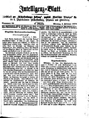 Aschaffenburger Zeitung Montag 4. Februar 1878
