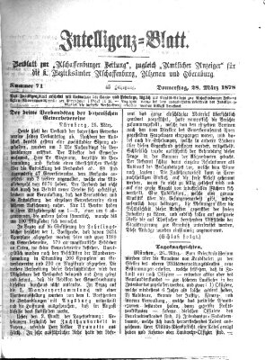 Aschaffenburger Zeitung Donnerstag 28. März 1878