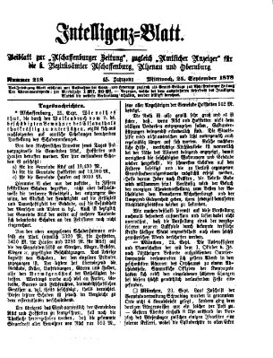 Aschaffenburger Zeitung Mittwoch 25. September 1878