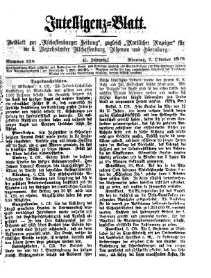 Aschaffenburger Zeitung Montag 7. Oktober 1878