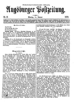 Augsburger Postzeitung Montag 14. Januar 1878