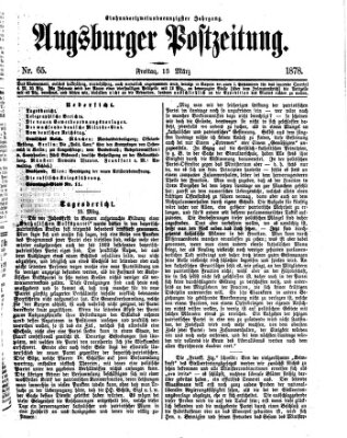Augsburger Postzeitung Freitag 15. März 1878