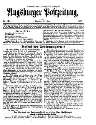 Augsburger Postzeitung Dienstag 25. Juni 1878