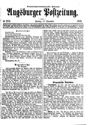 Augsburger Postzeitung Freitag 22. November 1878