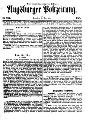 Augsburger Postzeitung Dienstag 3. Dezember 1878