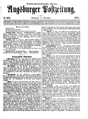 Augsburger Postzeitung Mittwoch 11. Dezember 1878