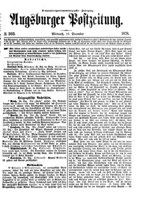 Augsburger Postzeitung Mittwoch 25. Dezember 1878