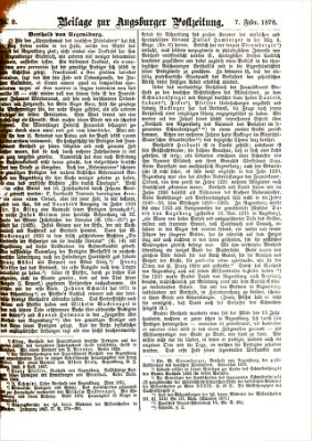 Augsburger Postzeitung Donnerstag 7. Februar 1878