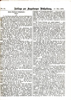 Augsburger Postzeitung Samstag 16. November 1878