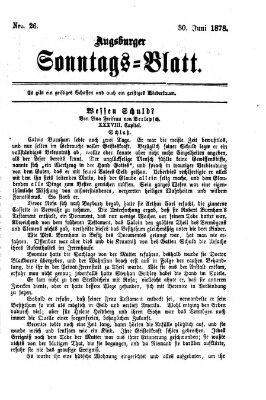 Augsburger Sonntagsblatt (Augsburger Postzeitung) Sonntag 30. Juni 1878