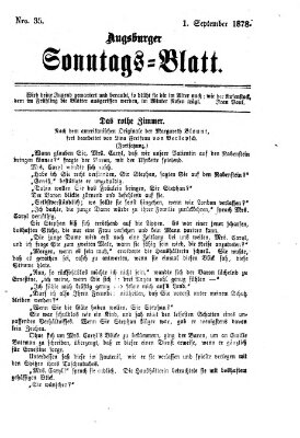 Augsburger Sonntagsblatt (Augsburger Postzeitung) Sonntag 1. September 1878