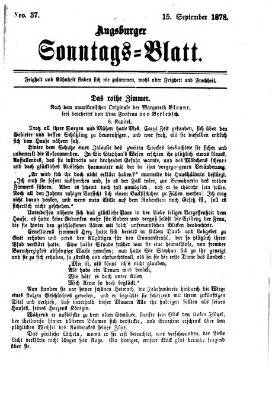 Augsburger Sonntagsblatt (Augsburger Postzeitung) Sonntag 15. September 1878