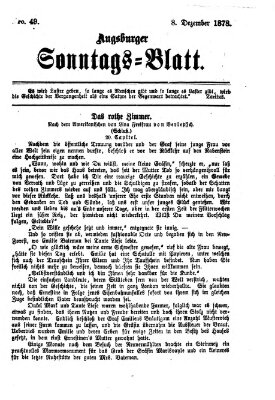 Augsburger Sonntagsblatt (Augsburger Postzeitung) Sonntag 8. Dezember 1878