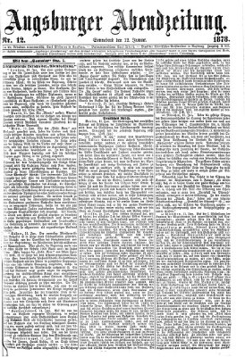 Augsburger Abendzeitung Samstag 12. Januar 1878