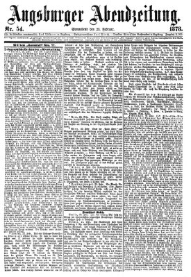 Augsburger Abendzeitung Samstag 23. Februar 1878