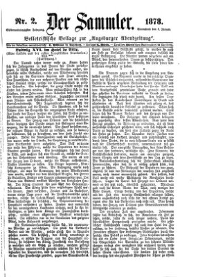 Der Sammler (Augsburger Abendzeitung) Samstag 5. Januar 1878