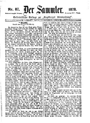 Der Sammler (Augsburger Abendzeitung) Donnerstag 1. August 1878