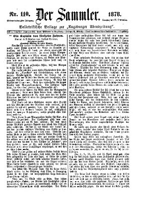 Der Sammler (Augsburger Abendzeitung) Montag 23. September 1878